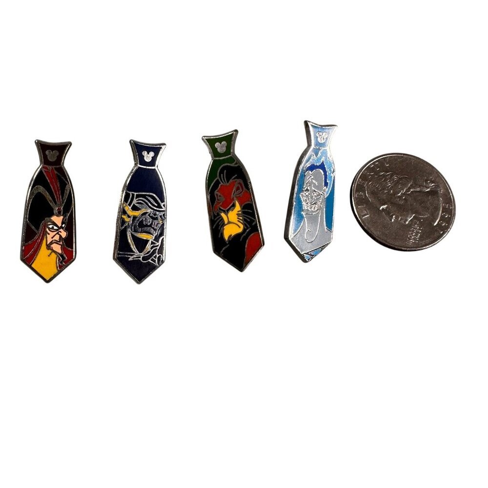 Disney Villains Necktie Trading Pin Hades Jafar Hidden Mickey Jewelry READ